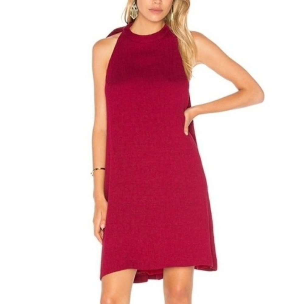 Elliatt Unwrapped Bow Halter Dress Small Backless Sleeveless Party Cocktail Red - Picture 2 of 15
